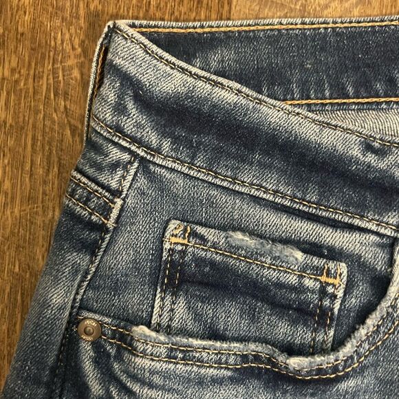 Loft Super Soft Girlfriend Mid Rise Regular Fit Womans Jeans Sz 27/4 Indigo Wash - Picture 4 of 12